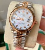 Swiss Faux Rolex Datejust 31mm Half Rose Gold MOP Dial Bracelet